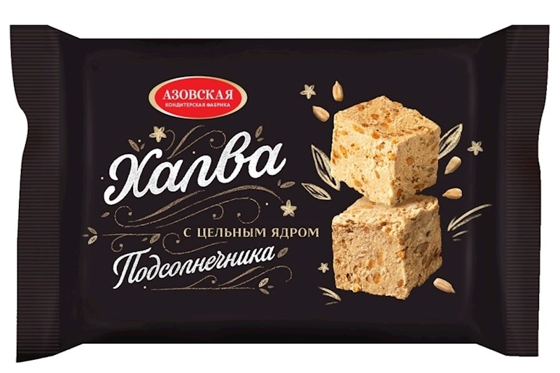 Sunflower halva with sunflower seeds, Azovskaya, 350 g Buy Online at GastronomUSA