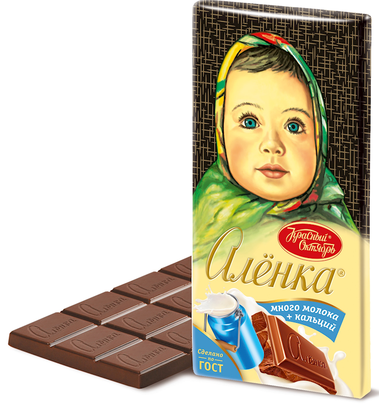 Alenka chocolate milk more milk and calcium, Krasnyi Oktyabr, 75 g ...