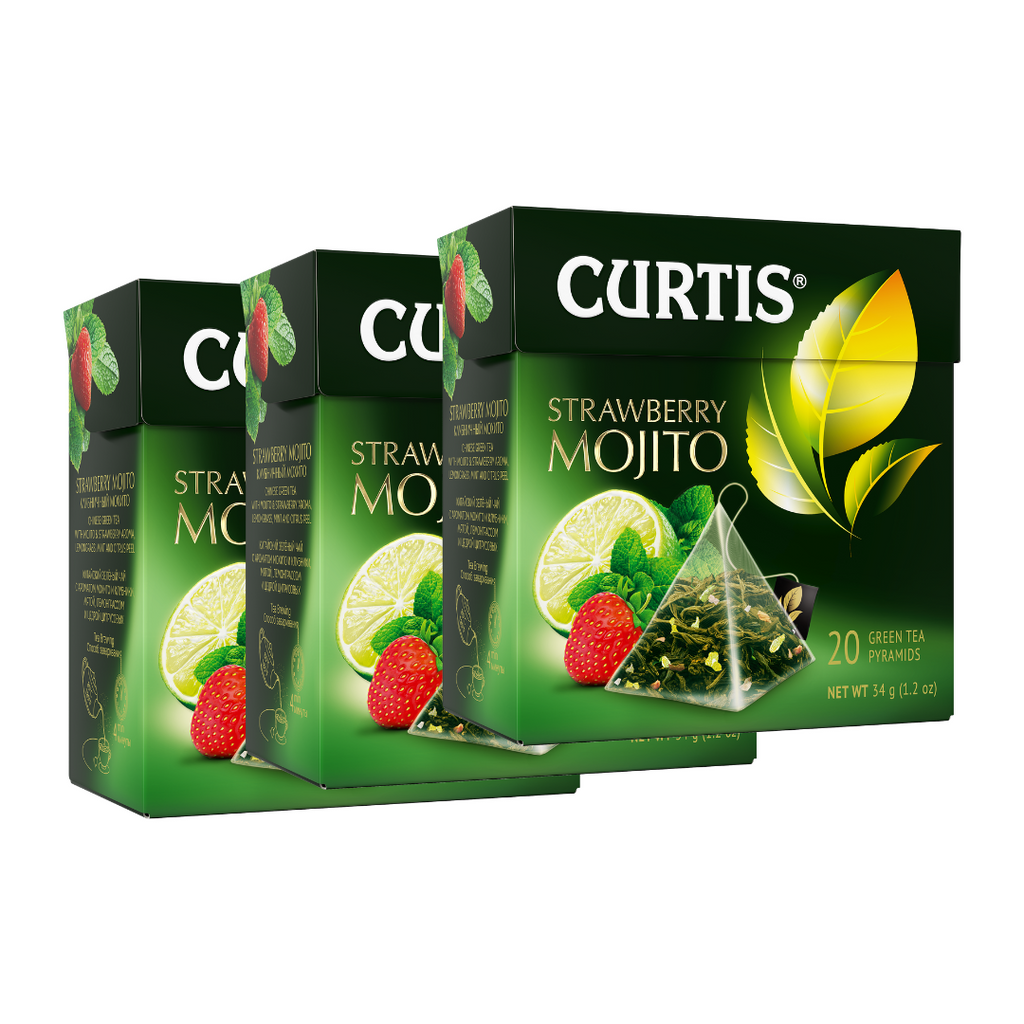 SET of  3 CURTIS Strawberry Mojito Tea