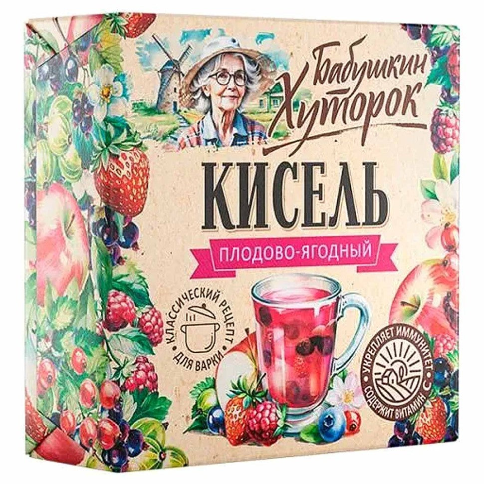 Instant kissel with fruits and berries mix flavor, Babushkin Khutorok ...