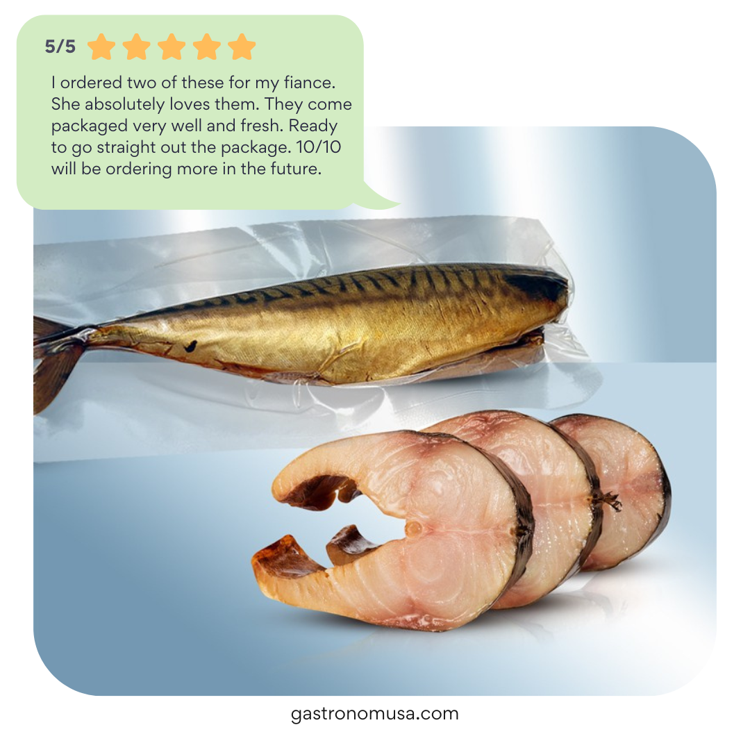 Cold smoked mackerel, Haifa, +/- 600 g – Buy Online at GastronomUSA
