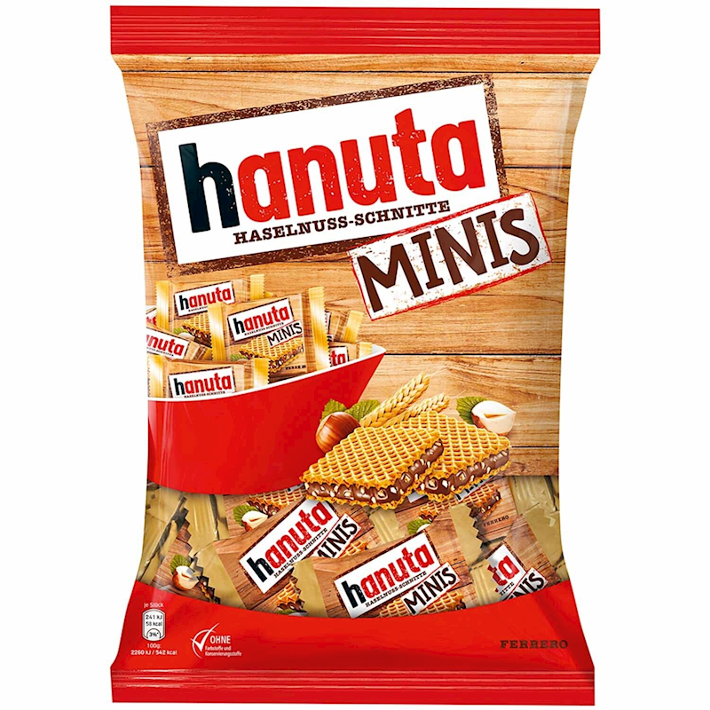 Hanuta minis wafers with chocolate filling and hazelnut flavor, 200 g ...