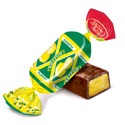 Citron chocolate candy with lemon flavor, Krasnyi Oktyabr, 1lb/454g