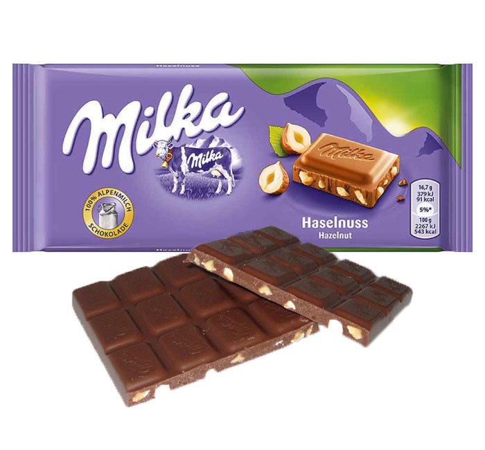 Chocolate bar with hazelnut Milka, 90 g – Buy Online at GastronomUSA