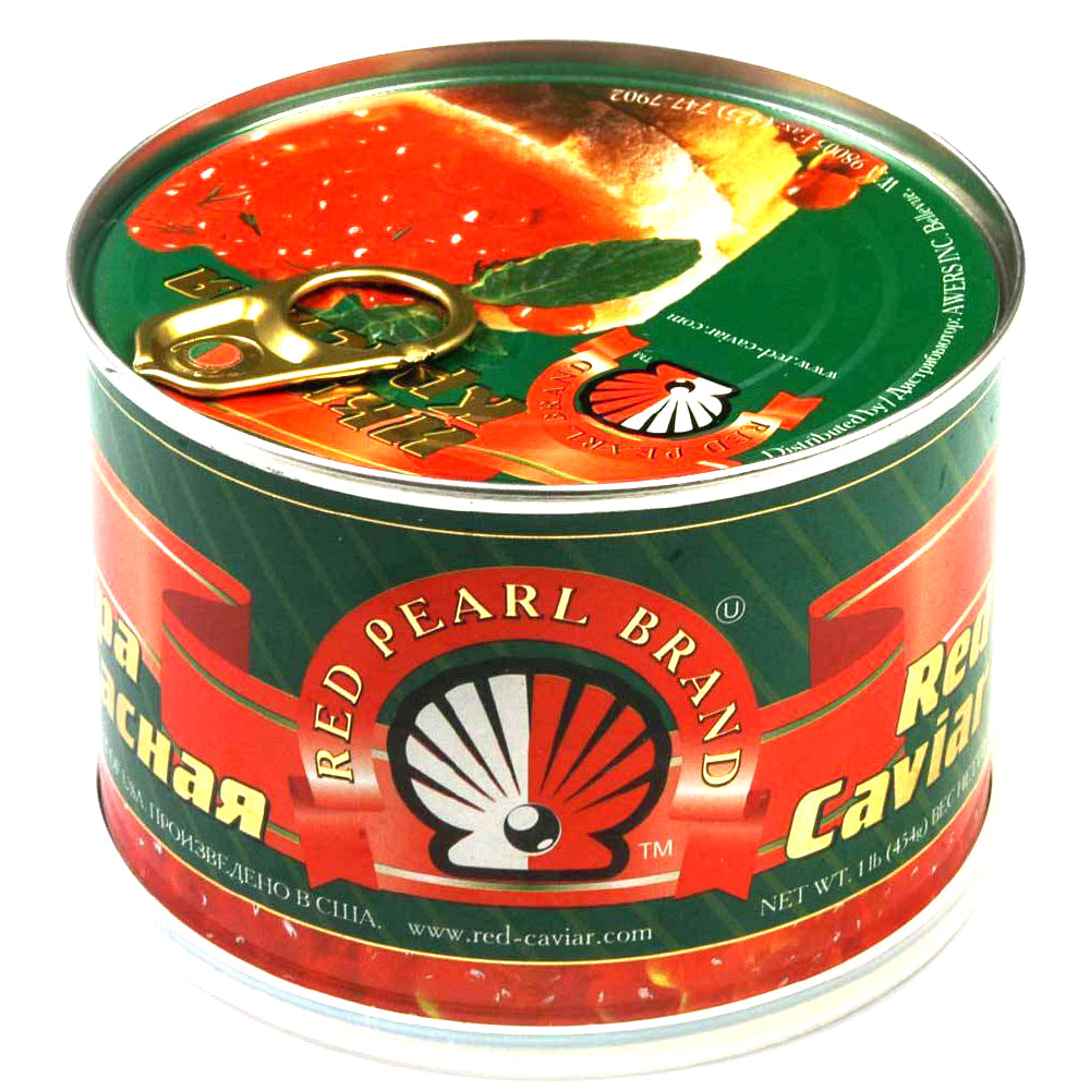 Caviar Reed Red salmon caviar, Red pearl brand, 454 g – Buy Online at GastronomUSA