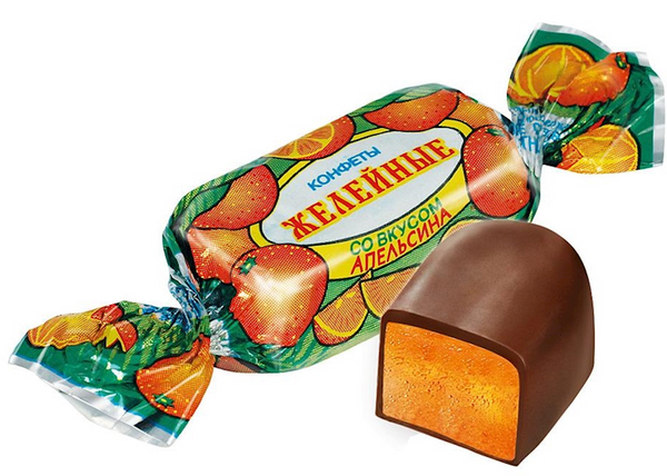 Zheleynie jelly candy with orange flavor, Rot Front, 1 lb/454g